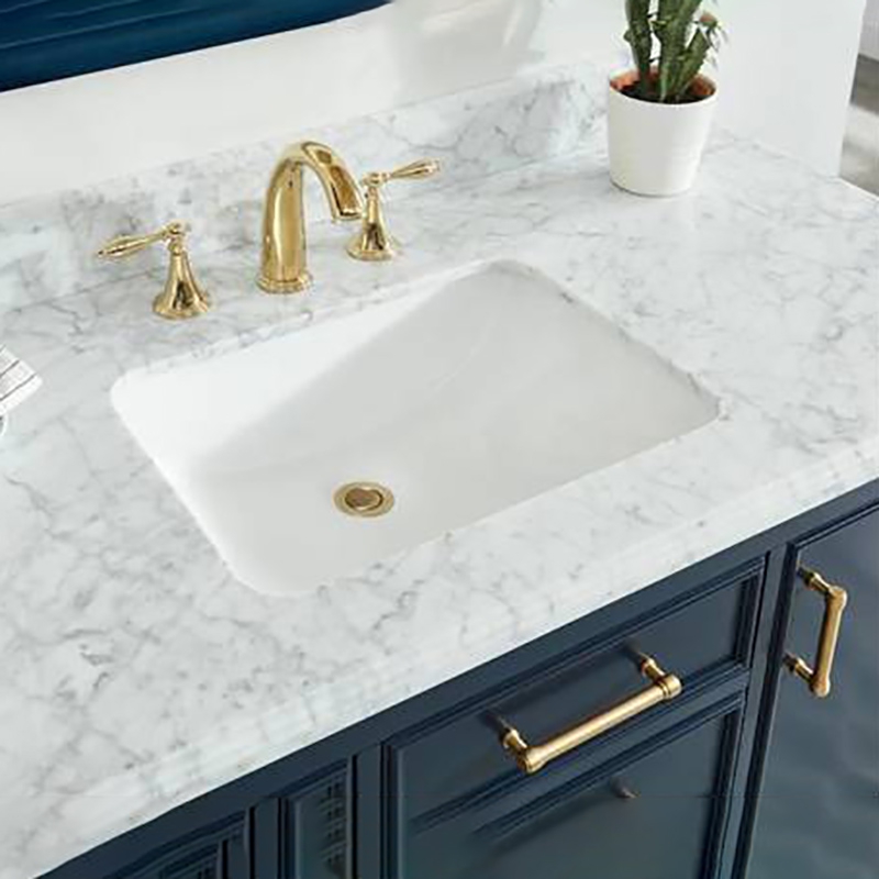 Marble Bathroom Vanity 48 Inch With Under Sink, 3 Drawer And 2 Doors Storage